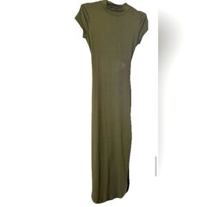 Stretchy Green Dress With Back Cut Out